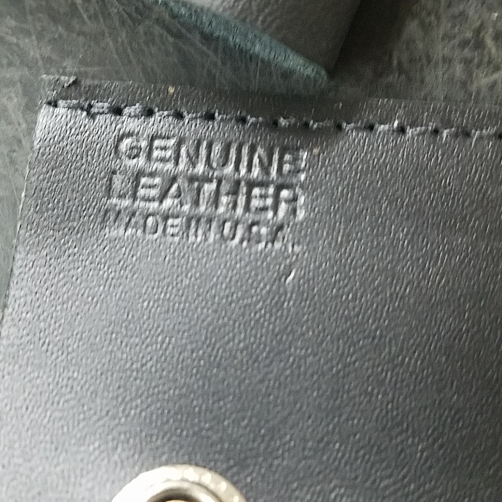 Leather trifold bikers wallet - Picture 2 of 4